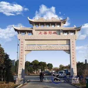 一門(mén)三樓石雕牌坊