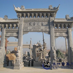 書院三門三樓石雕牌坊